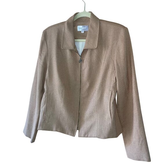 Hana Sport Vintage Womens Jacket Size 8 Tan Zipper Front Pockets Casual - Picture 8 of 10